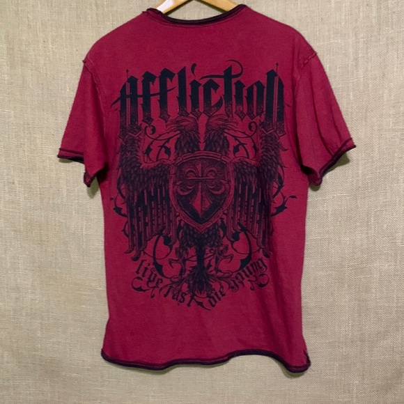 Affliction Reversible Shirt Live Fast Forever Vintage - Picture 2 of 6